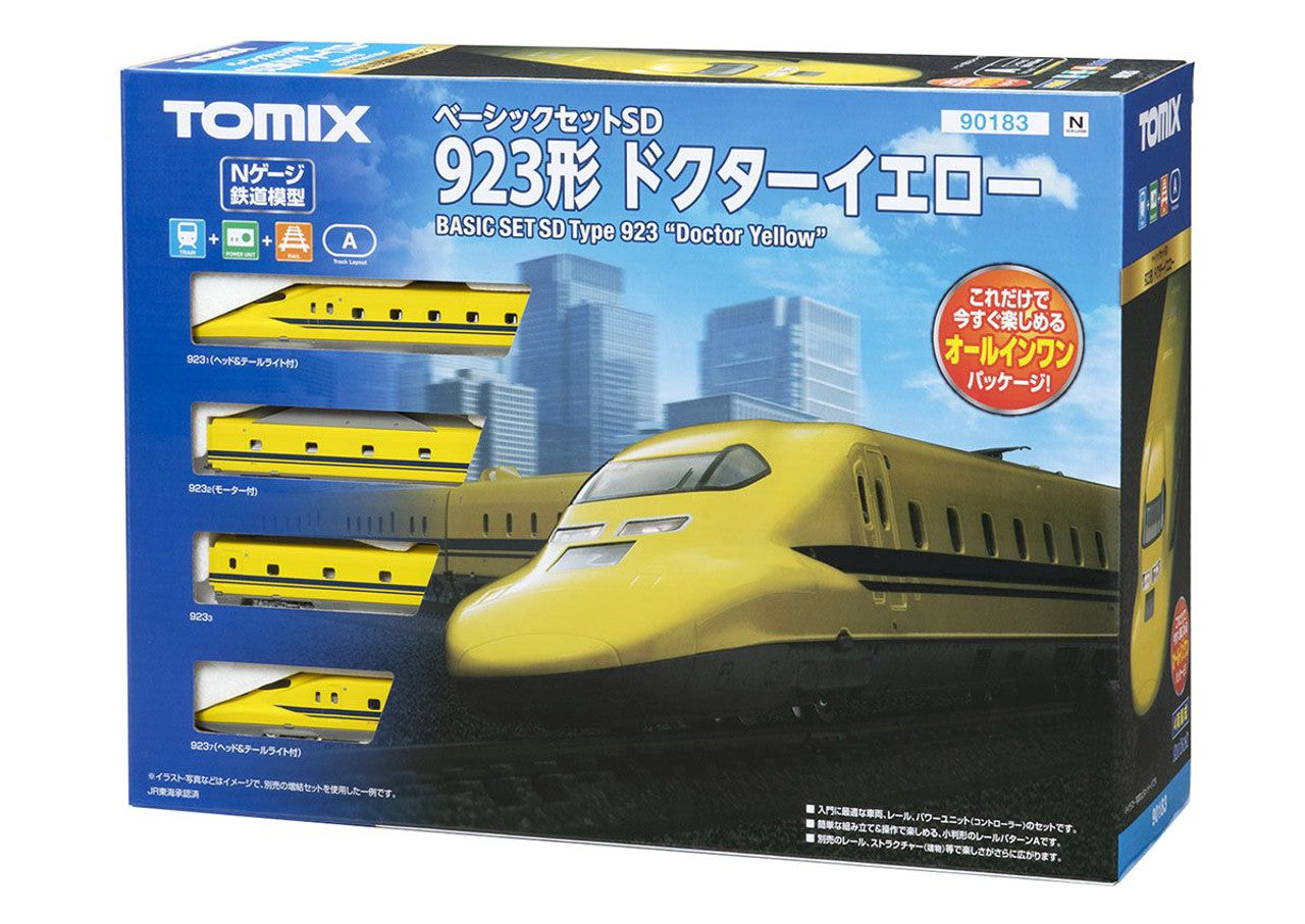 Tomix 90183 Type 923 Doctor Yellow (4 Cars Set) Starter Set (Rail Pattern A) (N scale)