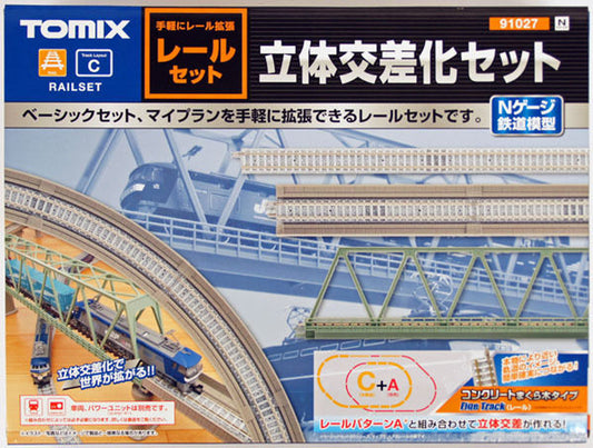 Tomix 91027 Single Track Bridge Approach Set Track Layout Pattern C (N scale)