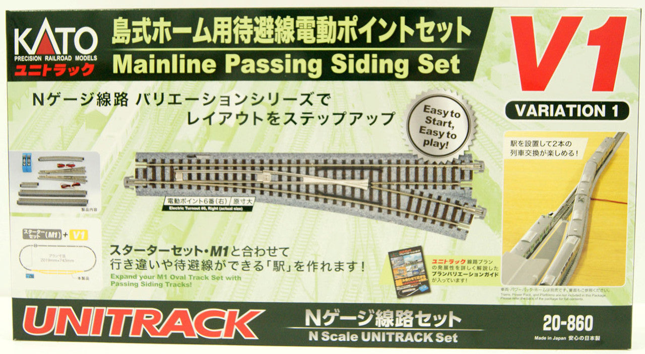 Kato 20-860 UNITRACK Variation Set V1 Mainline Passing Siding Set (N scale)